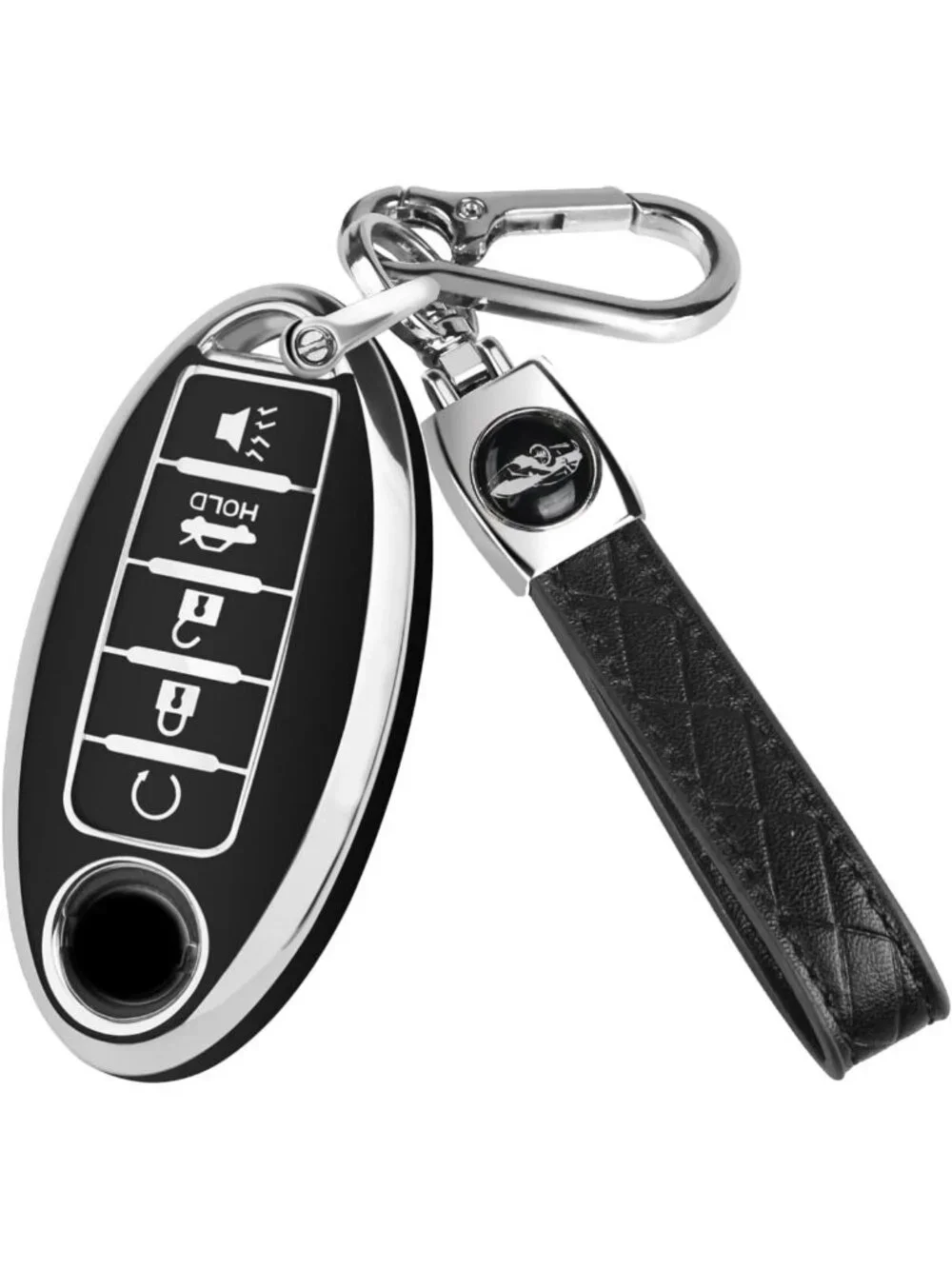 360° Soft TPU Car Key Fob Cover with Keychain - Compatible with Nissan Models